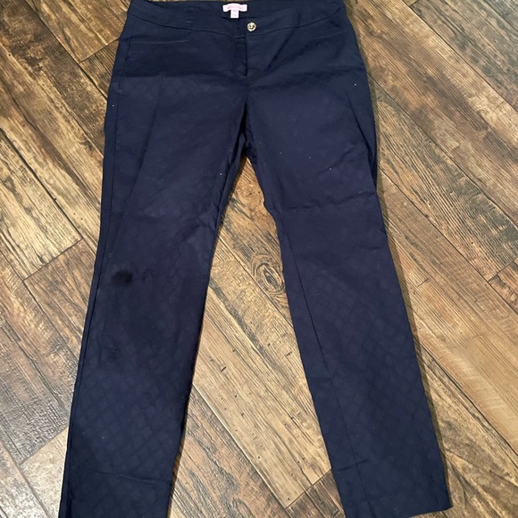 Lilly Pulitzer Navy Straight Leg Pants - Picture 1 of 5